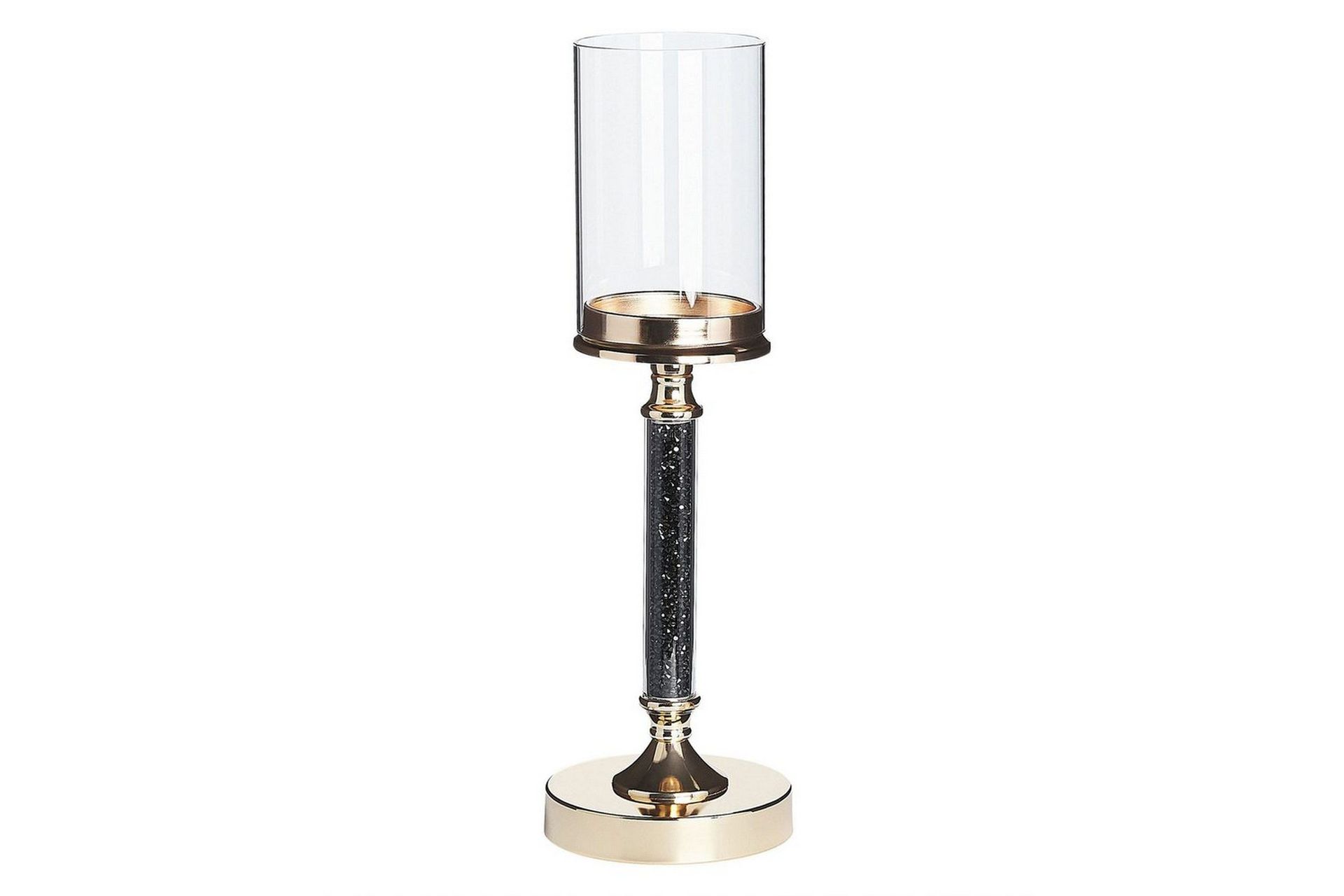 Ljusstake Abbeville Svart/guld, 13x13x41 cm - Svart/guld, 13x13x41 cm