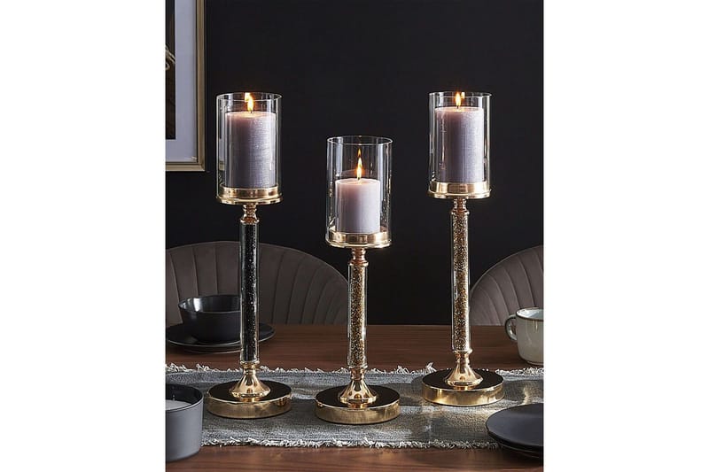 Ljusstake Abbeville Svart/guld, 13x13x48 cm - Svart/guld, 13x13x48 cm - Inredning & dekor - Ljus & dofter - Ljusstake & kandelaber - Kandelaber bord