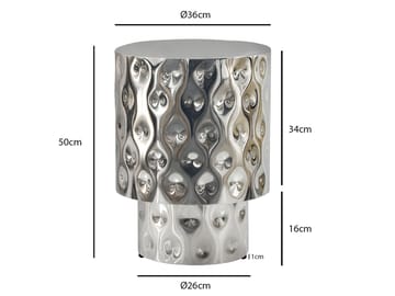 Melnor Runt sidobord 36 cm i aluminium - Silver - Inredning & dekor - Ljus & dofter - Ljushållare & ljusfat