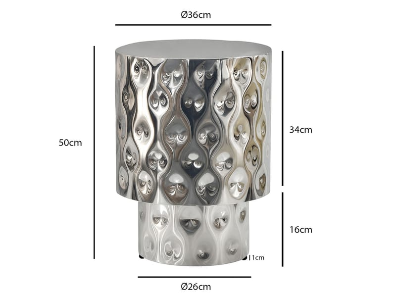 Melnor Runt sidobord 36 cm i aluminium - Silver - Inredning & dekor - Ljus & dofter - Ljushållare & ljusfat