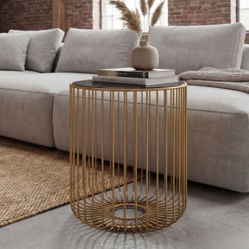 Nevran Runt sidobord 40 cm i glas och metall - Guld - Inredning & dekor - Ljus & dofter - Ljushållare & ljusfat