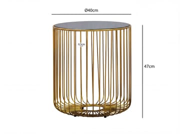 Nevran Runt sidobord 40 cm i glas och metall - Guld - Inredning & dekor - Ljus & dofter - Ljushållare & ljusfat