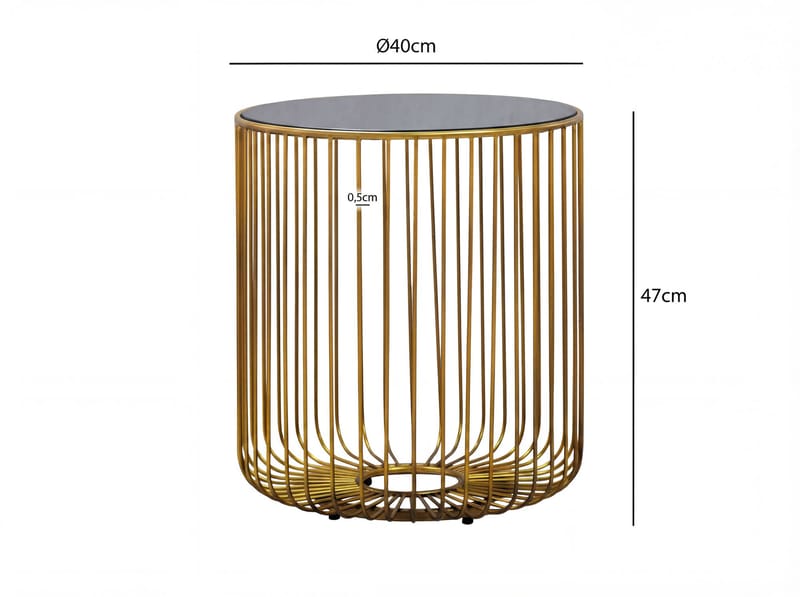 Nevran Runt sidobord 40 cm i glas och metall - Guld - Inredning & dekor - Ljus & dofter - Ljushållare & ljusfat