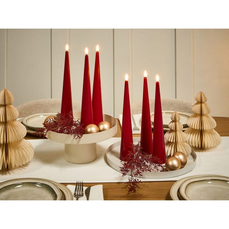 LED-ljus Aurum Set med 6 - Röd - Inredning & dekor - Ljus & dofter - Stearinljus - Kronljus & antikljus