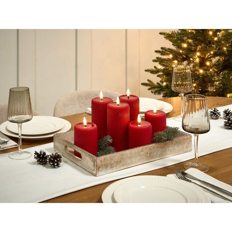 LED-ljus Noisette Set med 6 - Röd - Inredning & dekor - Ljus & dofter - Stearinljus - Kronljus & antikljus