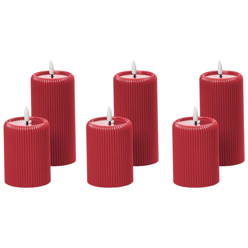 LED-ljus Noisette Set med 6 - Röd - Inredning & dekor - Ljus & dofter - Stearinljus - Kronljus & antikljus