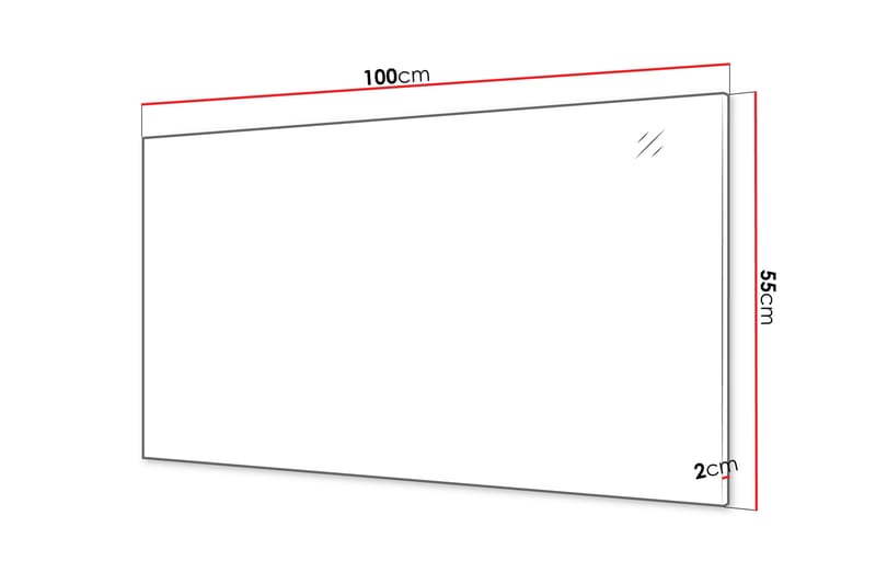 Agawal Vägghängd Spegel Rektangulär 100 cm - Vit - Inredning & dekor - Speglar - Väggspegel