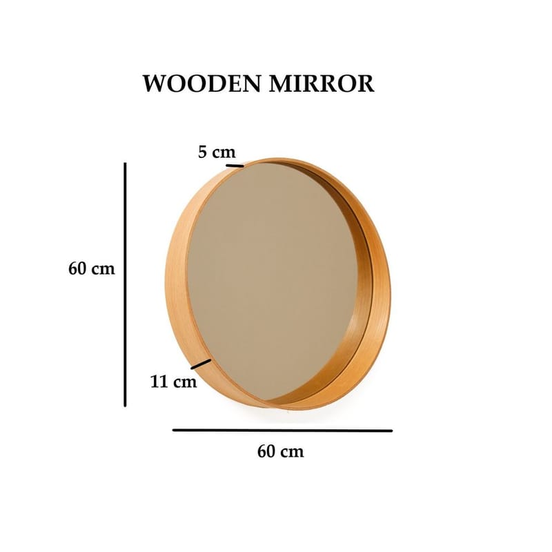 Aldrosin Vägghängd Spegel Rund 60 cm - Vit - Inredning & dekor - Speglar - Väggspegel