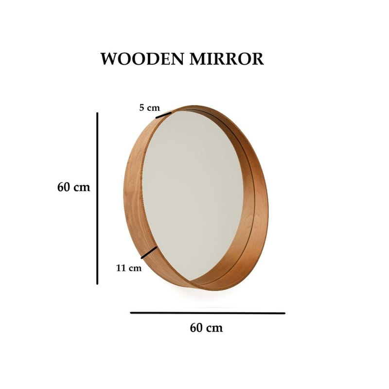 Aldrosin Vägghängd Spegel Rund 60 cm - Vit - Inredning & dekor - Speglar - Väggspegel