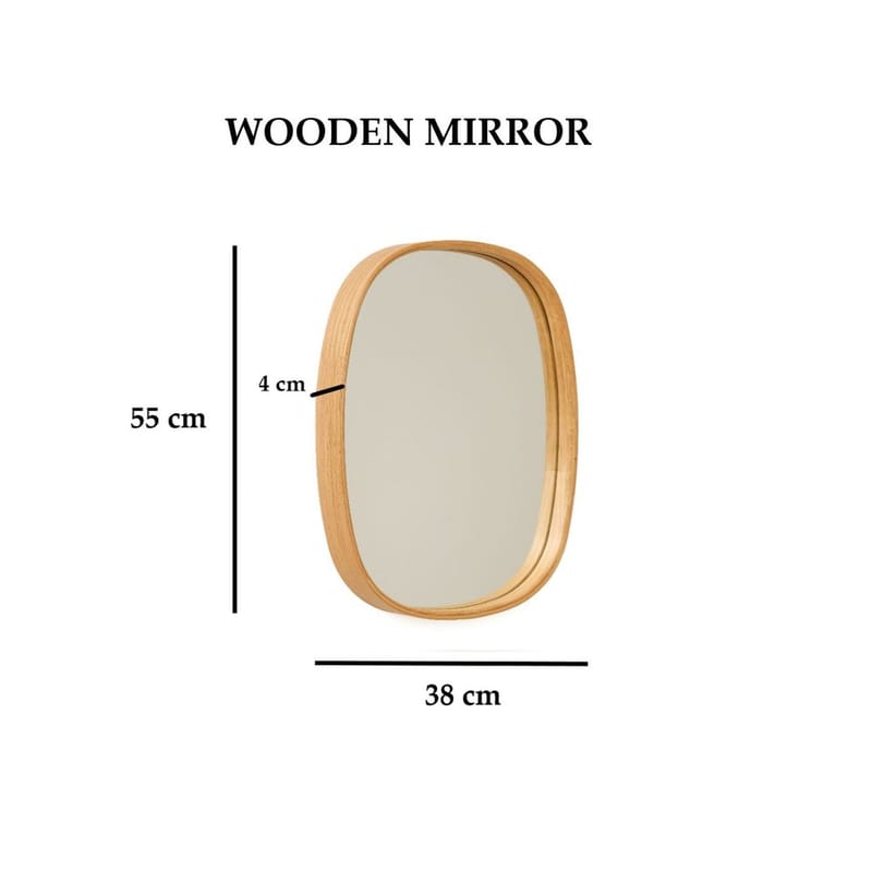 Aranfield Vägghängd Spegel Rektangulär 38 cm - Brun/Vit - Inredning & dekor - Speglar - Väggspegel