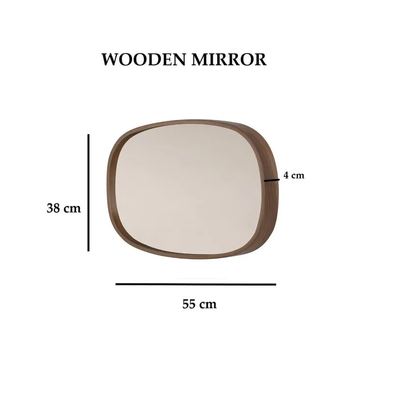 Aranfield Vägghängd Spegel Rektangulär 55 cm - Brun - Inredning & dekor - Speglar - Väggspegel