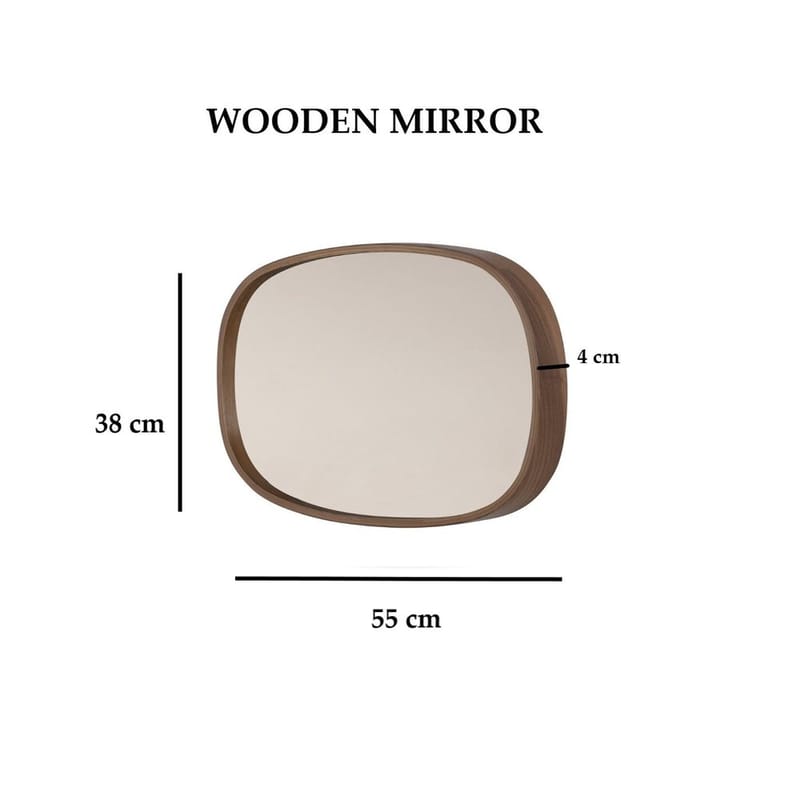 Aranfield Vägghängd Spegel Rektangulär 55 cm - Brun - Inredning & dekor - Speglar - Väggspegel