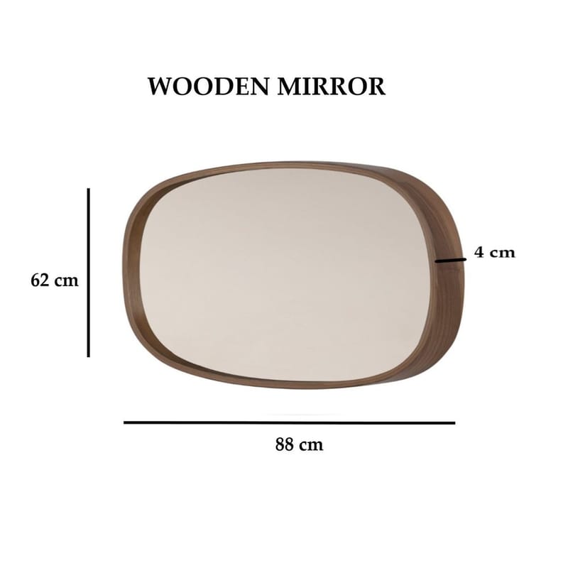 Aranfield Vägghängd Spegel Rektangulär 88 cm - Brun/Vit - Inredning & dekor - Speglar - Väggspegel