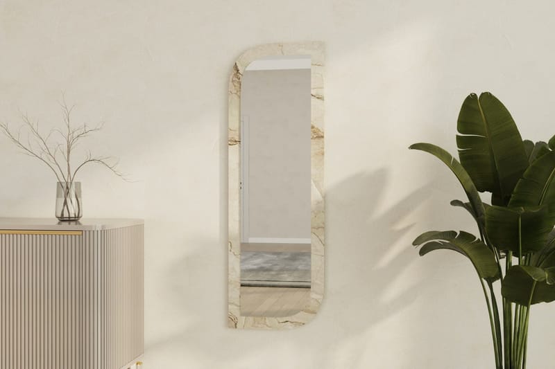 Ayana Vägghängd Spegel 40 cm - Beige - Inredning & dekor - Speglar - Väggspegel