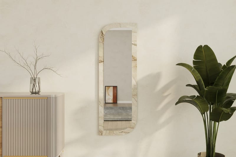 Ayana Vägghängd Spegel 40 cm - Beige - Inredning & dekor - Speglar - Väggspegel