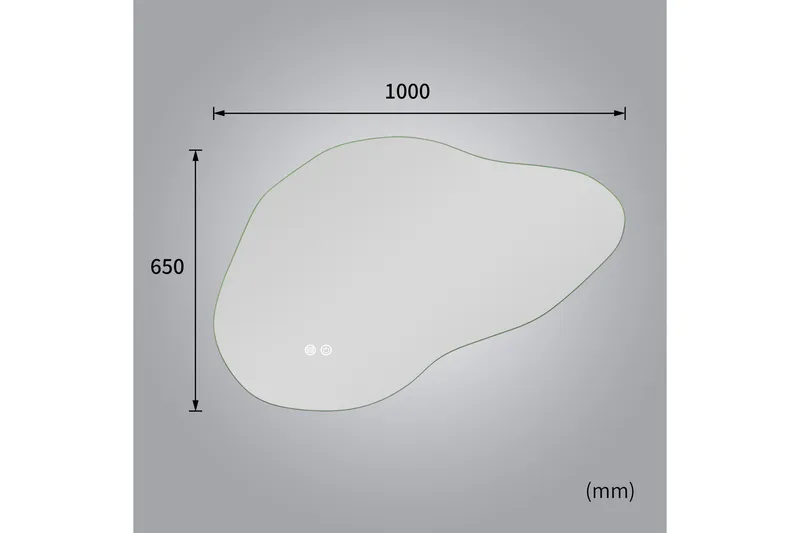 Badrumsspegel 100x65 cm med LED-belysning och anti-fog - Inredning & dekor - Speglar - Väggspegel