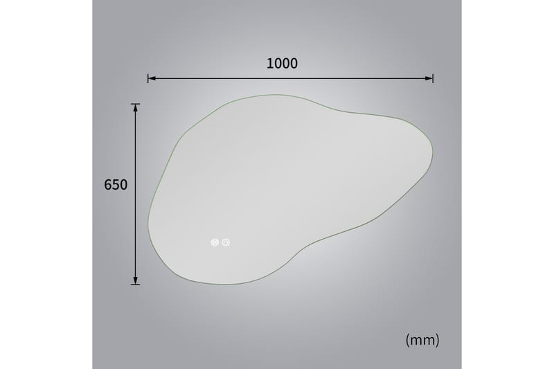 Badrumsspegel 100x65 cm med LED-belysning och anti-fog - Inredning & dekor - Speglar - Väggspegel