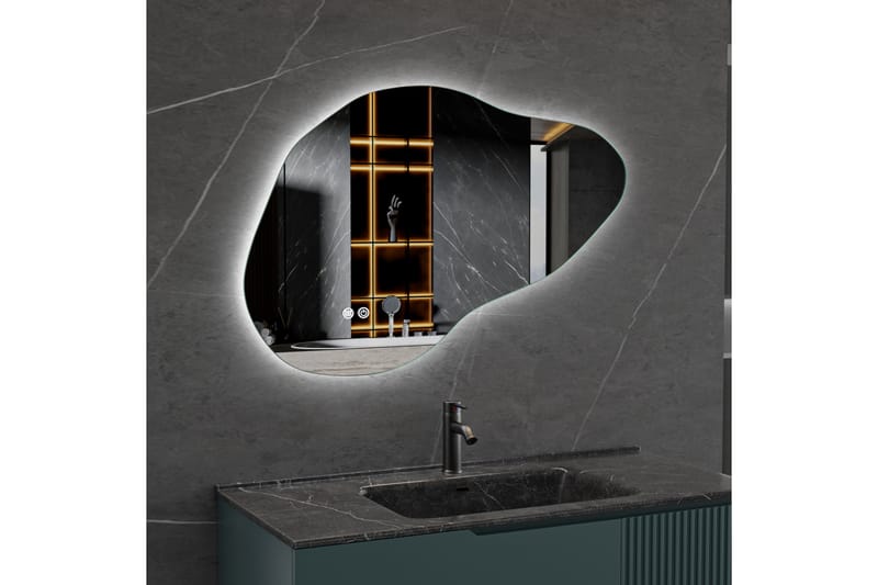 Badrumsspegel 90x60 cm med LED-belysning och anti-fog - Inredning & dekor - Speglar - Väggspegel