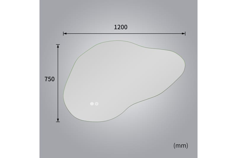 Badrumsspegel 90x60 cm med LED-belysning och anti-fog - Inredning & dekor - Speglar - Väggspegel
