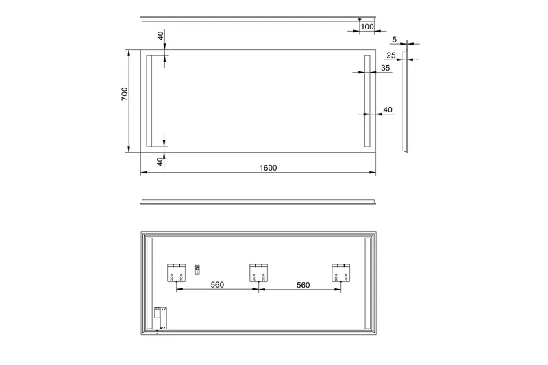Allejaure Spegel 160x70 cm - Silver - Inredning & dekor - Speglar - Badrumsspegel