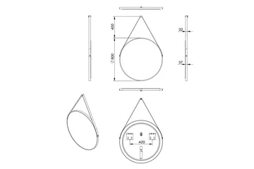 Allejaure Spegel 80 cm Rund - Koppar - Inredning & dekor - Speglar - Badrumsspegel