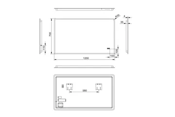 Aspsele Badrumsspegel 120x70 cm LED-belysning - Inredning & dekor - Speglar - Badrumsspegel
