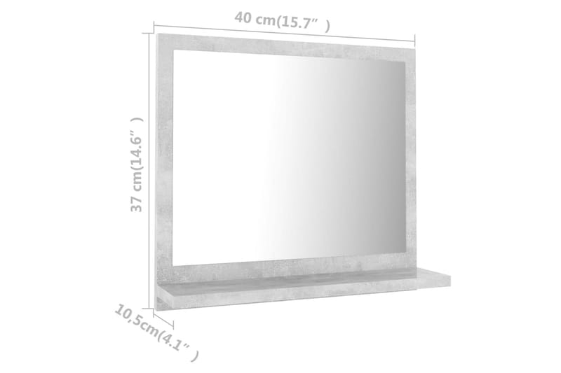Badrumsspegel betonggrå 40x10,5x37 cm spånskiva - Grå - Inredning & dekor - Speglar - Badrumsspegel
