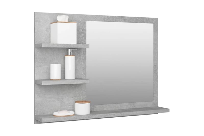 Badrumsspegel betonggrå 60x10,5x45 cm spånskiva - Grå - Inredning & dekor - Speglar - Badrumsspegel