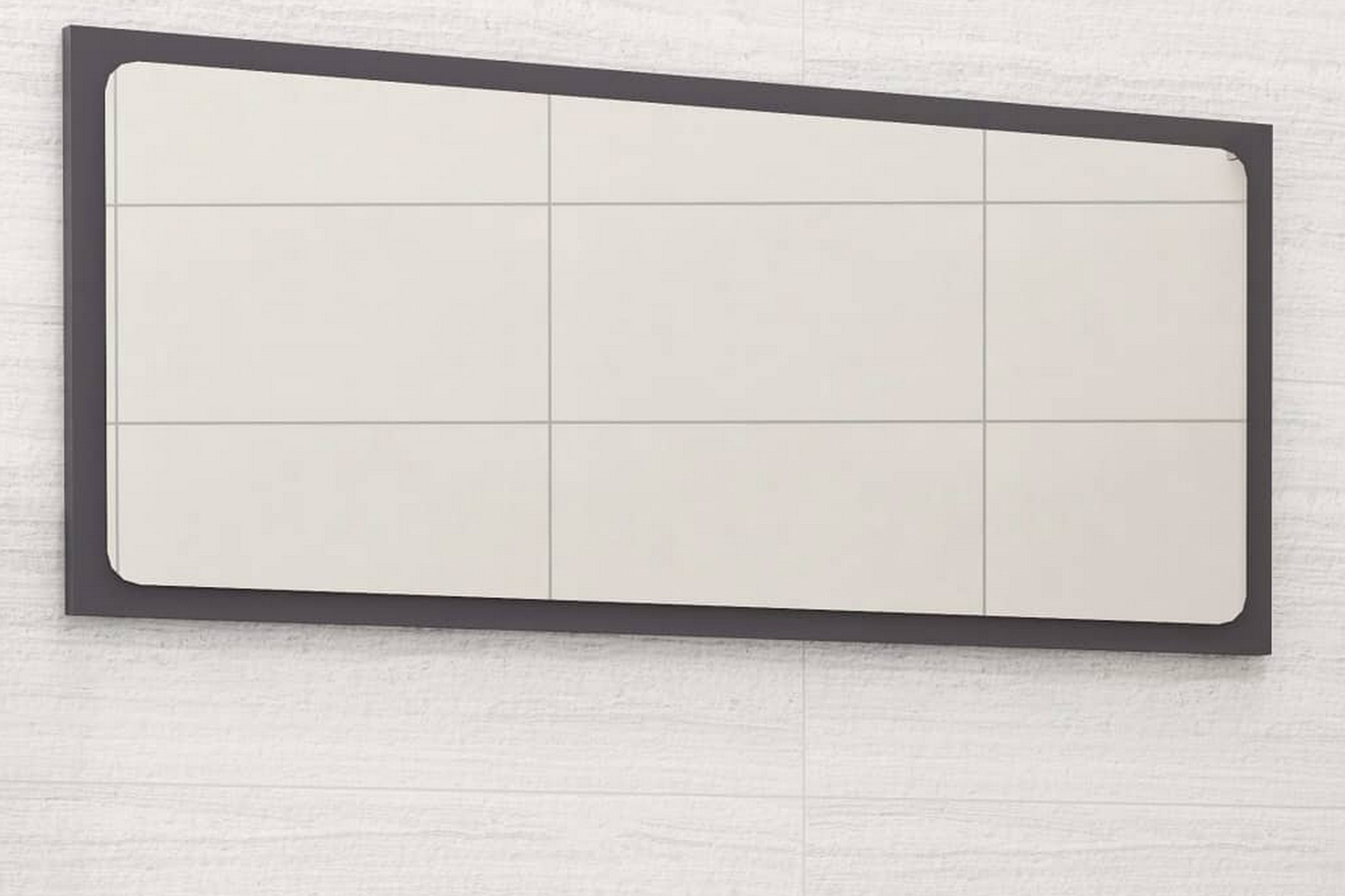 Badrumsspegel grå högglans 80×1,5×37 cm spånskiva – Grå