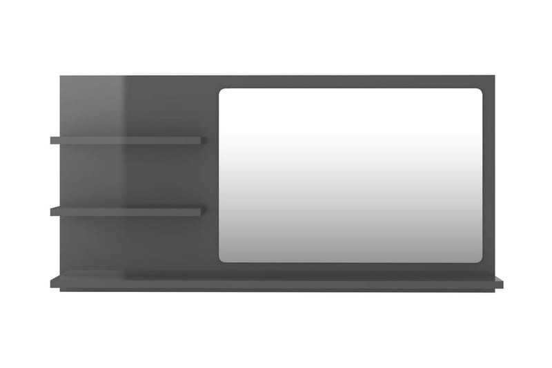 Badrumsspegel grå högglans 90x10,5x45 cm spånskiva - Grå - Badrumsspegel