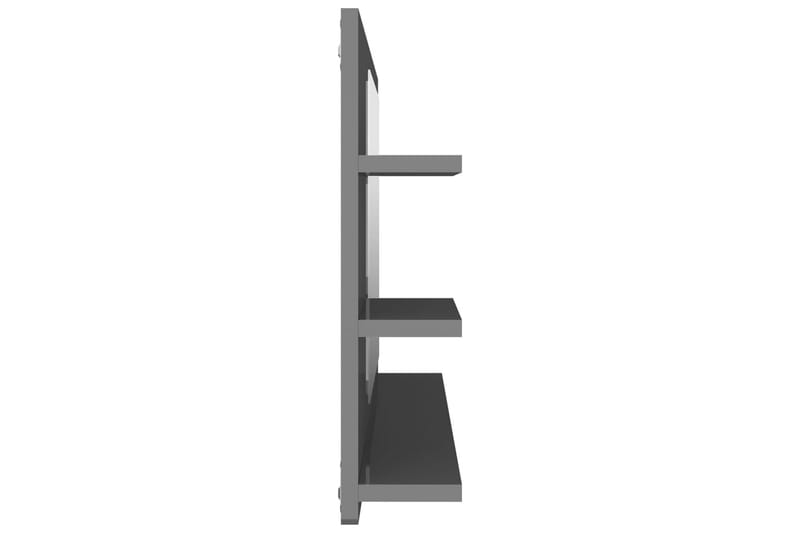 Badrumsspegel grå högglans 90x10,5x45 cm spånskiva - Grå - Badrumsspegel