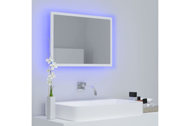 Badrumsspegel med LED vit 60x8,5x37 cm spånskiva - Vit - Inredning & dekor - Speglar - Badrumsspegel