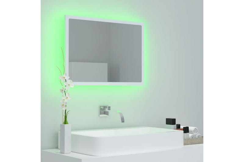 Badrumsspegel med LED vit 60x8,5x37 cm spånskiva - Vit - Inredning & dekor - Speglar - Badrumsspegel