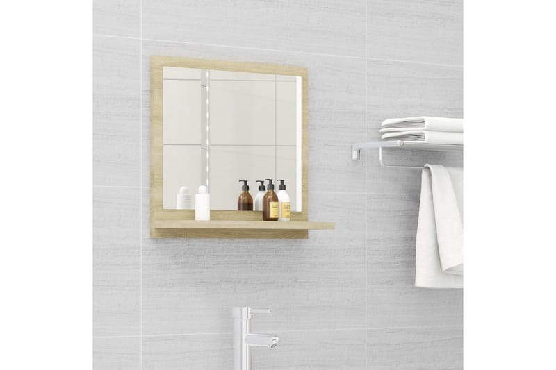 Badrumsspegel sonoma-ek 40x10,5x37 cm spånskiva - Brun - Inredning & dekor - Speglar - Badrumsspegel