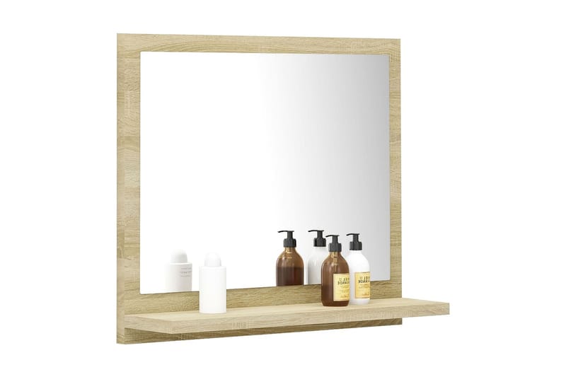 Badrumsspegel sonoma-ek 40x10,5x37 cm spånskiva - Brun - Inredning & dekor - Speglar - Badrumsspegel