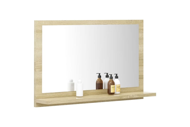 Badrumsspegel sonoma-ek 60x10,5x37 cm spånskiva - Brun - Inredning & dekor - Speglar - Badrumsspegel