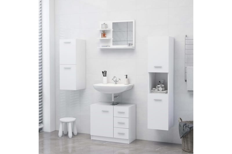 Badrumsspegel vit 60x10,5x45 cm spånskiva - Vit - Inredning & dekor - Speglar - Badrumsspegel