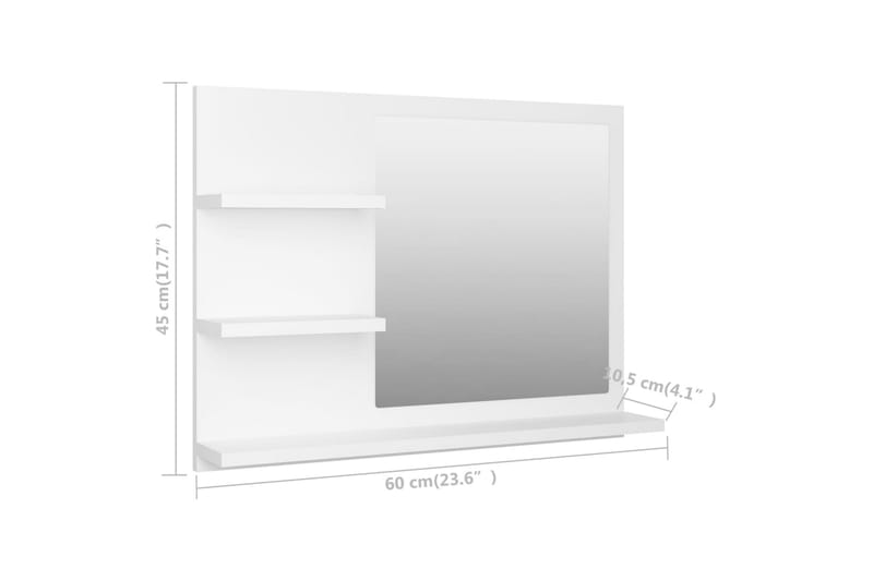 Badrumsspegel vit 60x10,5x45 cm spånskiva - Vit - Inredning & dekor - Speglar - Badrumsspegel