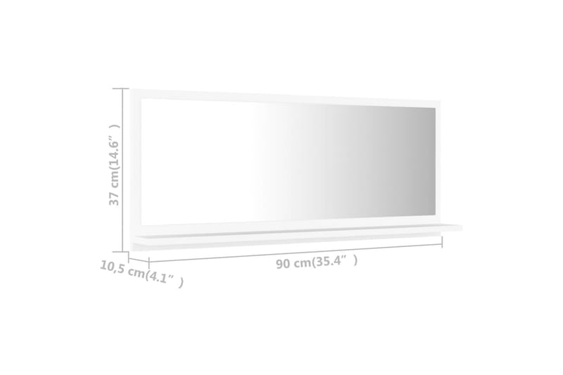 Badrumsspegel vit 90x10,5x37 cm spånskiva - Vit - Inredning & dekor - Speglar - Badrumsspegel