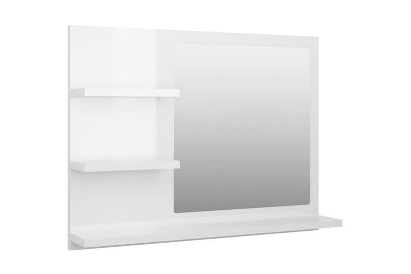 Badrumsspegel vit högglans 60x10,5x45 cm spånskiva - Vit - Inredning & dekor - Speglar - Badrumsspegel