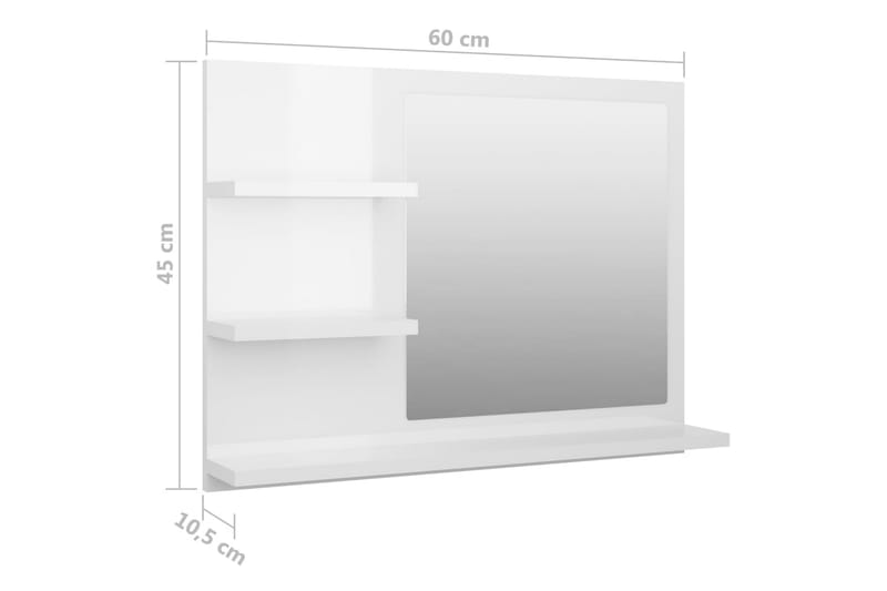 Badrumsspegel vit högglans 60x10,5x45 cm spånskiva - Vit - Inredning & dekor - Speglar - Badrumsspegel