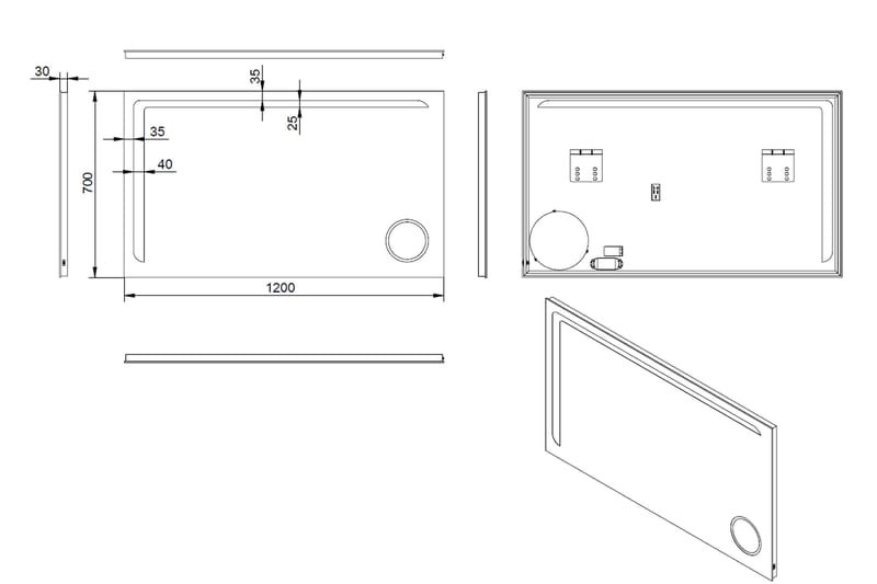 Basketorp Spegel 120x70 cm - Silver - Inredning & dekor - Speglar - Badrumsspegel