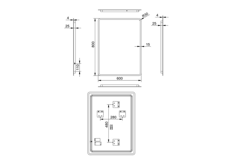 Dalkarl Spegel 80x60 cm - Silver - Inredning & dekor - Speglar - Badrumsspegel