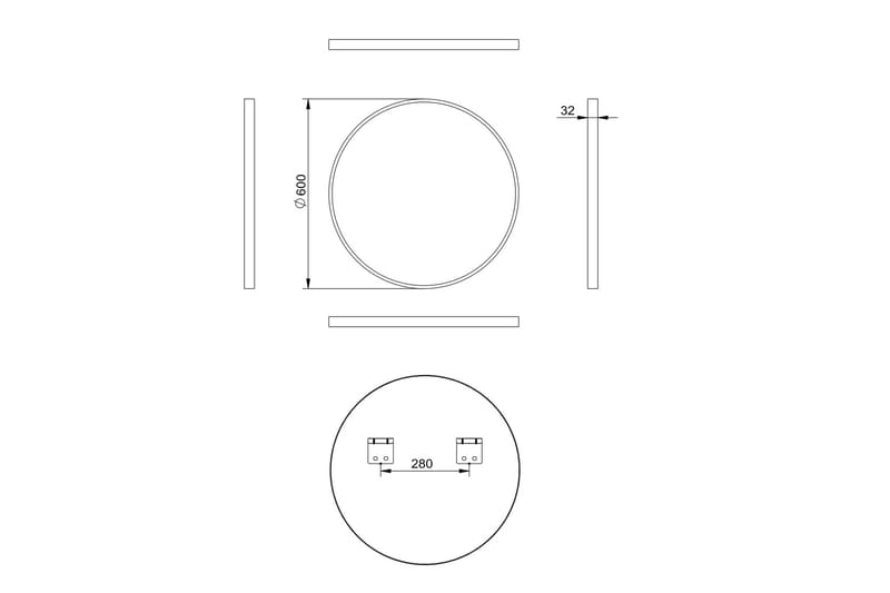 Digerberget Spegel 60 cm Rund - Koppar - Inredning & dekor - Speglar - Badrumsspegel