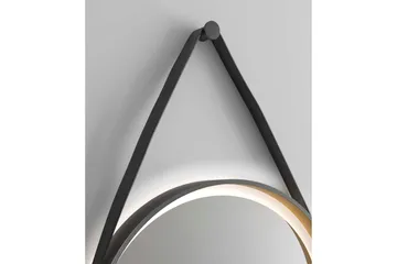Djupqvior Spegel 55x55 cm Rund LED-belysning - Svart/Guld - Inredning & dekor - Speglar - Badrumsspegel