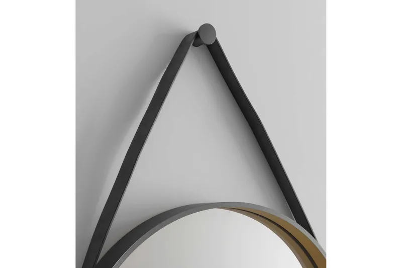 Djupqvior Spegel 55x55 cm Rund - Svart/Guld - Inredning & dekor - Speglar - Badrumsspegel