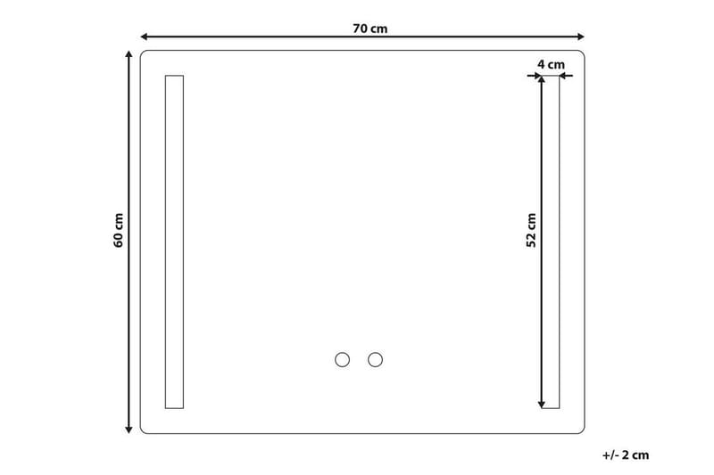 EASTES Spegel LED 60x70 cm Transparent - Badrumsspegel - Badrumsspegel med belysning