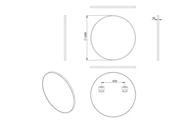 Gottsätter Spegel 100 cm Rund - Svart - Inredning & dekor - Speglar - Badrumsspegel