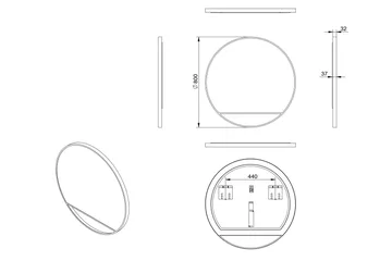 Gottsätter Spegel 80 cm Rund - Svart - Inredning & dekor - Speglar - Badrumsspegel