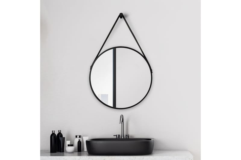 GRINDERUM Spegel 50 cm Rund  Svart - Inredning & dekor - Speglar - Badrumsspegel